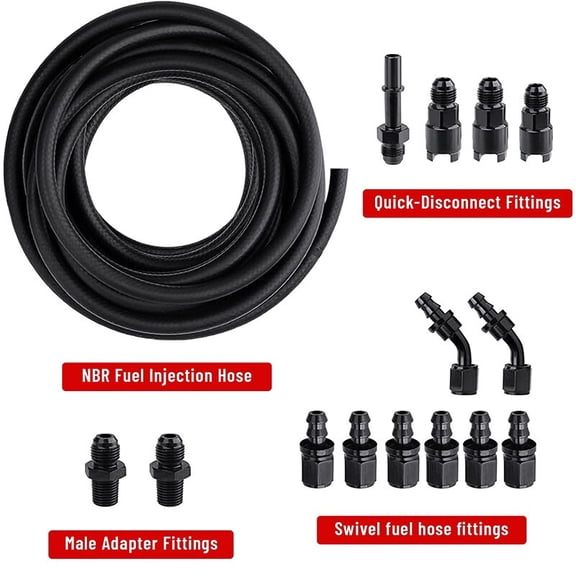 YIUIY 25Ft 3/8'' LS SWAP Fuel Injection Line Kit Complete Conversion EFI FI Fitting US