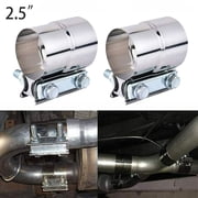 YIUIY 2PCS 2.5" Lap Joint Exhaust Band Clamp Muffler Sleeve Coupler Stainless Steel