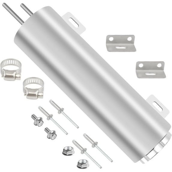 YIUIY 3 * 10 In Radiator Coolant Overflow Puke Tank Polished Stainless Steel Coolant Catch Can with Twist Cap 32 Oz Universal