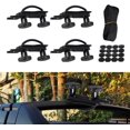 thumbnail image 1 of YIUIY 4 PCS Stainless Steel Universal Roof Box U-Bolt Clamps, Car Van Mounting Fitting Kit U Brackets Installation Accessory, Mounting Fitting Kit for Car, Black, 1 of 5