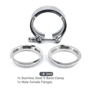 YIUIY 4 inch V-Band Clamp 4" Stainless Steel Flange Male-Female for Exhaust Downpipe