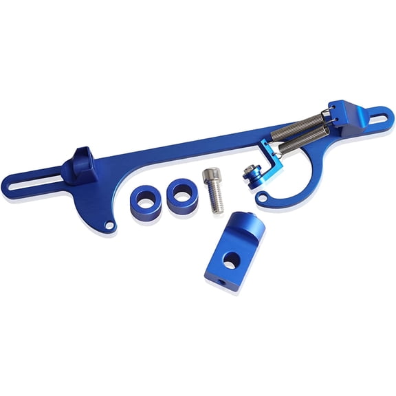 YIUIY 4150 4160 Series Throttle Body Cable Bracket Billet Aluminum Anodized Throttle Cable Bracket Adjustable (Blue)