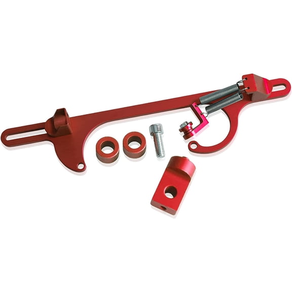 YIUIY 4150 4160 Series Throttle Body Cable Bracket Billet Aluminum Anodized Throttle Cable Bracket Adjustable (Red)