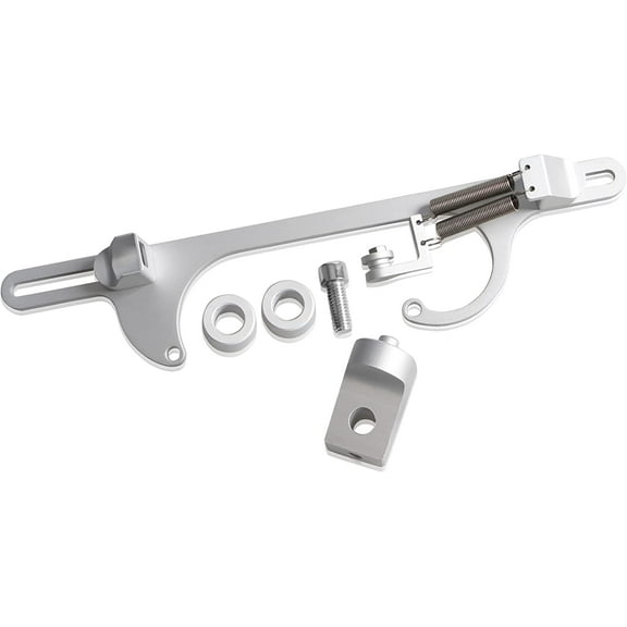 YIUIY 4150 4160 Series Throttle Body Cable Bracket Billet Aluminum Anodized Throttle Cable Bracket Adjustable (Silver)
