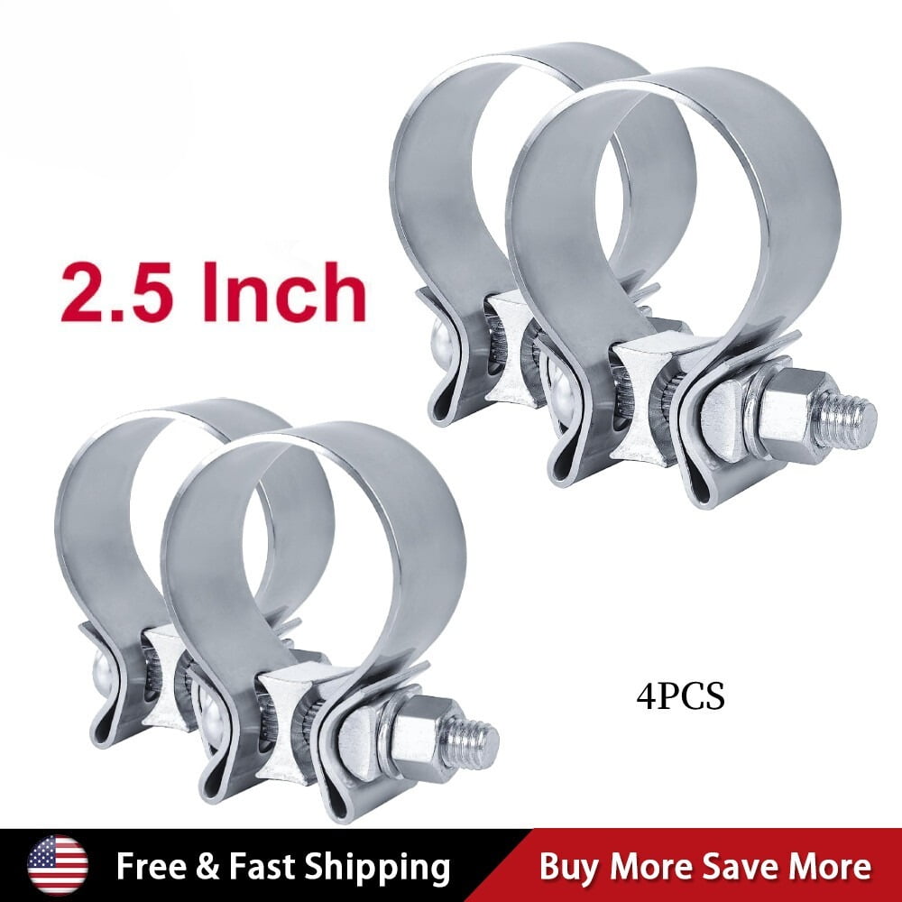 YIUIY 4PCS 2.5" Inch T409 Stainless Steel Narrow Band Exhaust Clamps Seal Band
