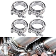 YIUIY 4PCS 3 Inch V Band Clamp Kit w Male Female Flange Mild Steel Turbo Exhaust 3"
