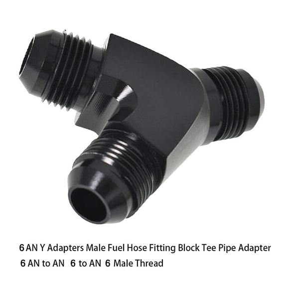 YIUIY 6AN AN 6 Y Fuel Block Fitting Junction Coupler Adapter 6/6/6 T -6/-6/-6 BLACK