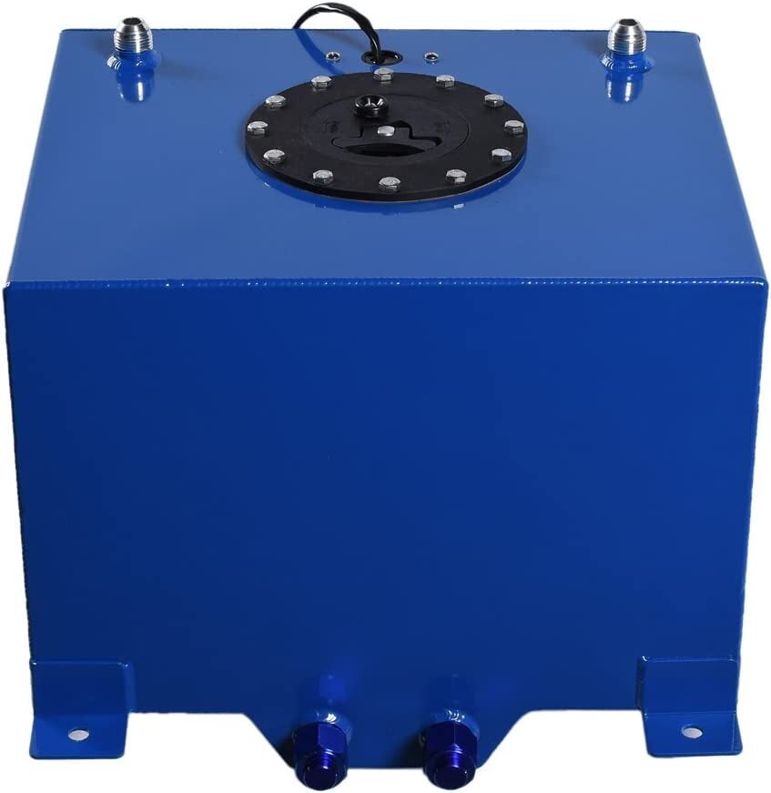 YIUIY 8 GALLON BLUE COATED ALUMINUM RACING/DRIFTING FUEL CELL GAS TANK + LEVEL SENDER