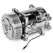 YIUIY A/C Compressor w/ Clutch for Sanden 508 Style 8-Groove Serpentine Belt Aluminum
