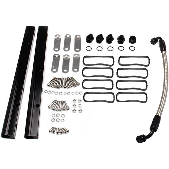 YIUIY Billet Fuel Rail Kit Compatible with LS LS1 LS2 LS3 LS6 Stock Intake Manifold 6AN+Hardware
