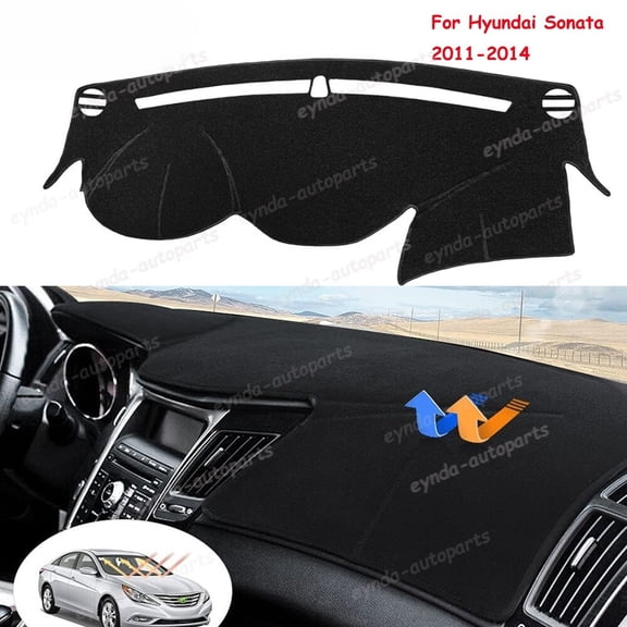 YIUIY Black Dash Mat For Hyundai Sonata 2011-2014 2013 2012 Dashboard Cover Dashmat