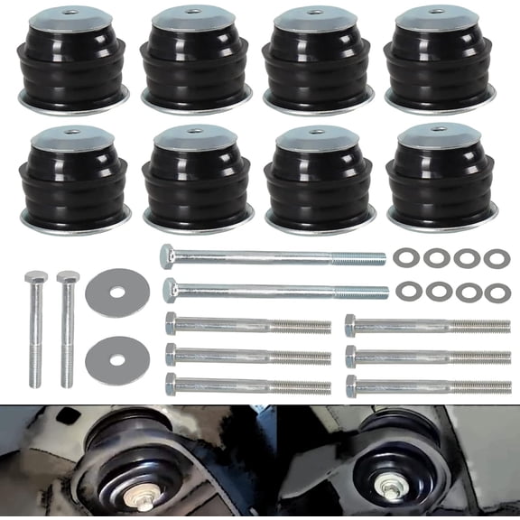 YIUIY Body Mount Bushing Kit Compatible with Ford F250 F350 Super Duty 2008-2016 2WD 4WD Polyurethane Body Cab Mounts Steel Sleeves Hardware Black