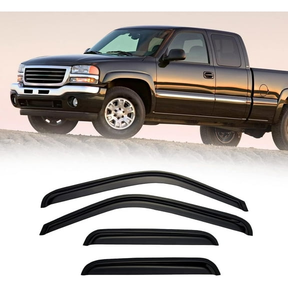 YIUIY For 99-06 Chevy Silverado GMC Sierra Extended Cab Window Visors Rain Sun Guard