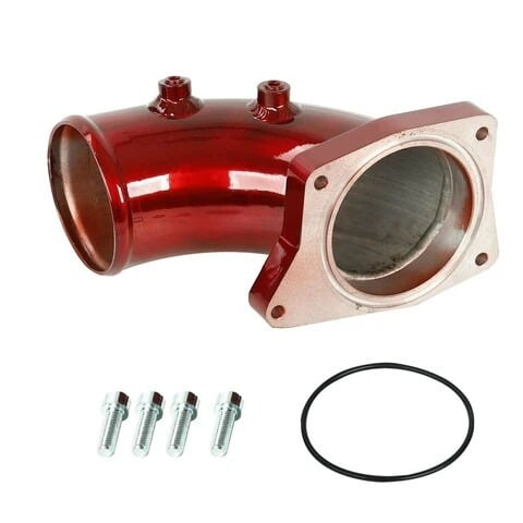 YIUIY For Ford F250 F350 6.0L Powerstroke Diesel 05-07 Turbo Air Intake Elbow Pipe Red