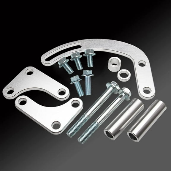 YIUIY For SBC Power Steering Pump Bracket Adjustable Compatible with Chevy 350 Small Block LWP Long Water Pump