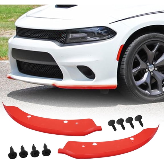 YIUIY Front Bumper Lip Splitter Protector Compatible with Charger SRT Hellcat/SRT 392/Scat Pack/RT Scat Pack/GT/RT 2015-2021, Red