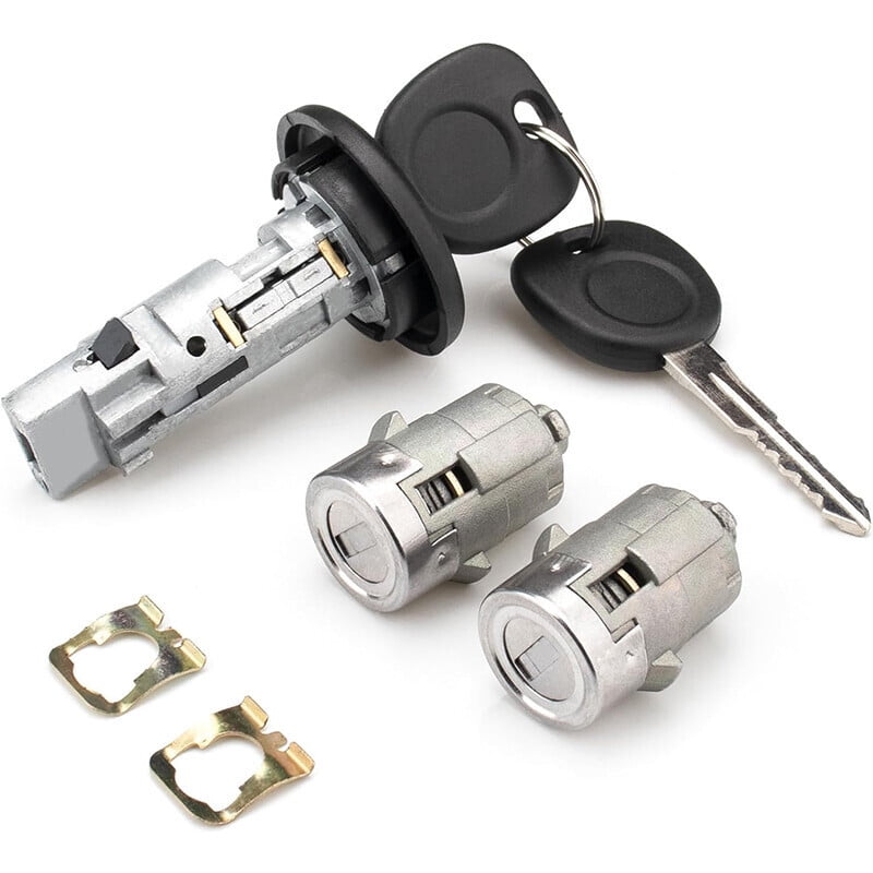 YIUIY Ignition Key Switch Cylinder Kit with 2 Keys and Door Locks For 01-07 Chevrolet
