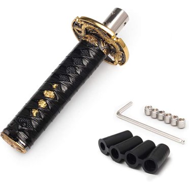 15cm Samurai Sword Shift Knob – Gold Katana Handle – Universal With 3 Adapters