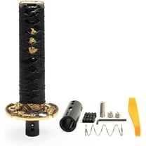 YIUIY Katana Shift Knob Samurai Sword Universal for Automatic Cars with Push Down Button Weighted (15cm Black)