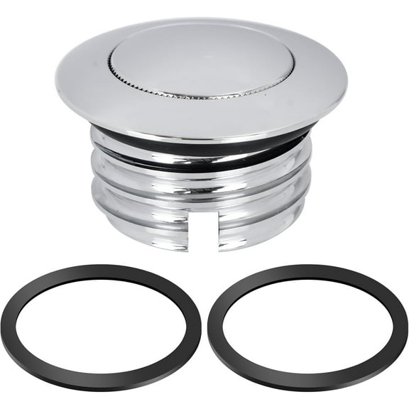 YIUIY Motorcycle Fuel Tank Pop-up Fuel Gas Oil Tank Cap Compatible With Harley Davidson Regular Thread 1982-2018 (Silver)