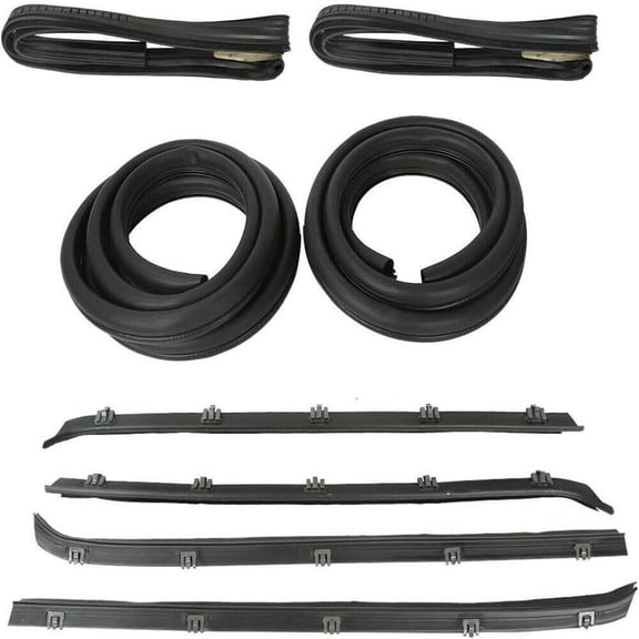 YIUIY New Front Door Window Run Sweep Felts Weatherstrip Seals Kit for Chevy GMC Truck