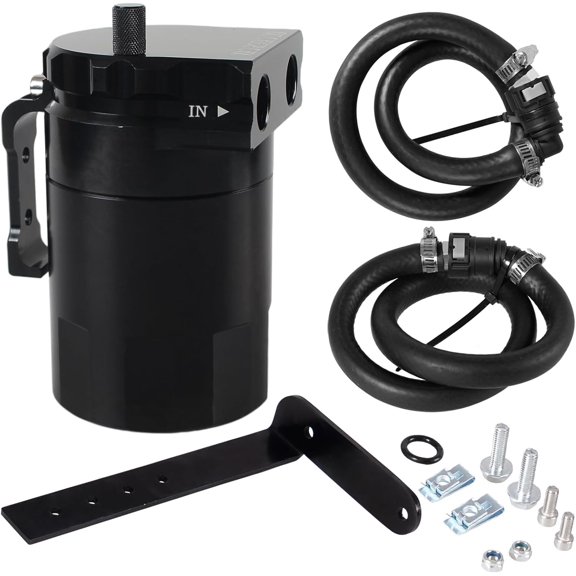 YIUIY Oil Catch Can Baffled Oil Separator Tank Compatible with Ford F150 5.0L 2.7EB 3.5EB 11-22, Expedition 3.5L EcoBoost 18-22 350ml Black