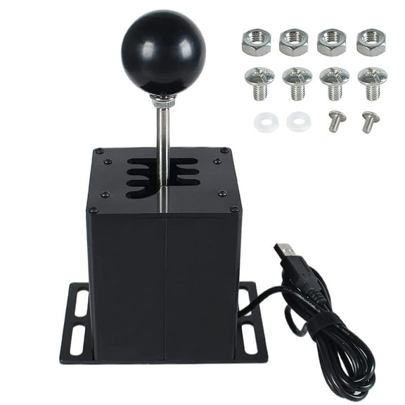 YIUIY PC USB Simulator Shifter Compatible with G29 G27 G25 G920 T300RS/GT Steering Wheel Sequential H Gear Shifter Compatible with ATS ETS Dust WRC Sim Racing Games 6+R Black