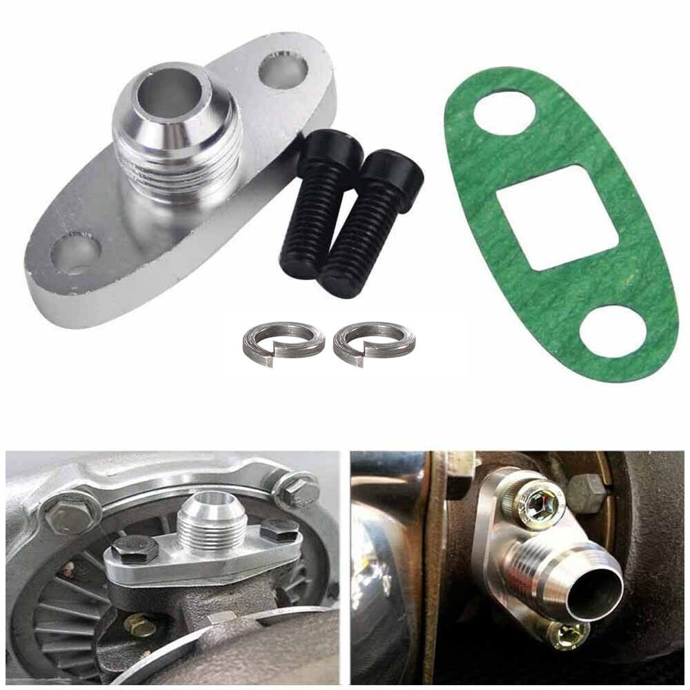 YIUIY Turbo Oil Drain Outlet Flange Gasket Adapter Kit Set 10AN 10 AN ...