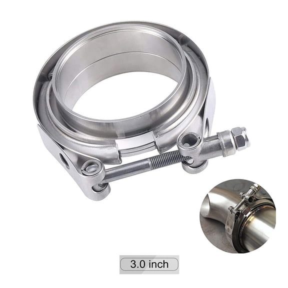 YIUIY Universal 3" Inch Stainless Steel V-Band Turbo Pipe Exhaust Clamp Vband 76mm