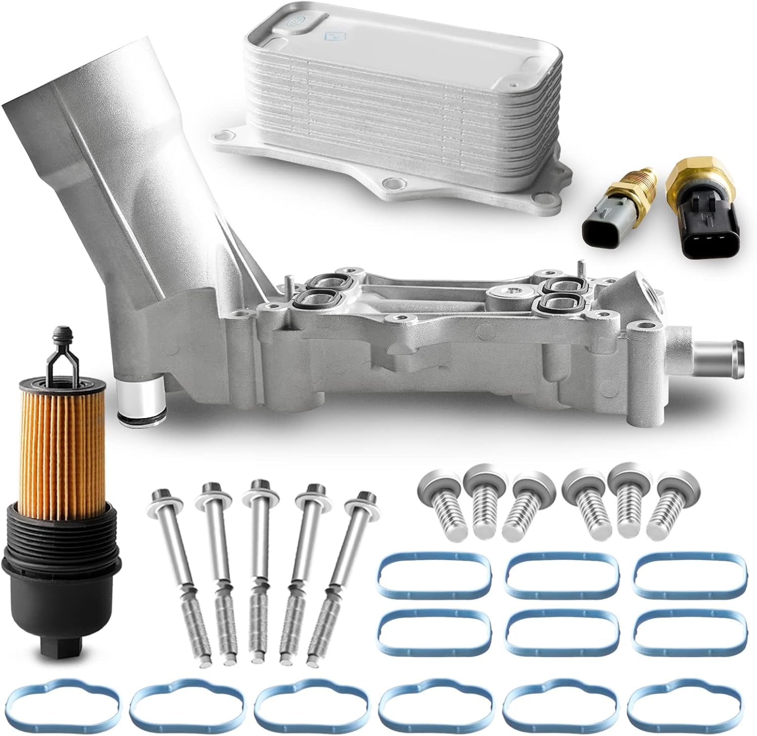 YIUIY Upgraded Aluminum Engine Oil Cooler Assembly with Oil Filter Housing Compatible with Chrysler 200 300 Compatible with Dodge Avenger Wrangler Ram 1500 Promaster 3.6L V6 Replaces 926-876