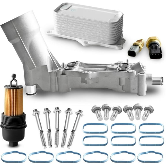 YIUIY Upgraded Aluminum Engine Oil Cooler Assembly with Oil Filter Housing Compatible with Chrysler 200 300 Compatible with Dodge Avenger Wrangler Ram 1500 Promaster 3.6L V6 Replaces 926-876