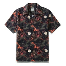 YIUME Halloween Hawaiian Shirt For Men Midnight Castle Shirt Camp Collar 100% Cotton