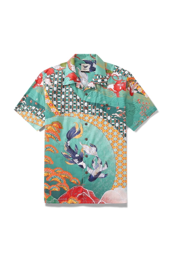 Hawaiian Shirt For Men Dancing gracefully Shirt Camp Collar 100% Cotton