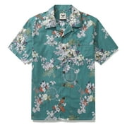 YIUME Hawaiian Shirt For Men Elegant plum fragrance Shirt Camp Collar 100% Cotton