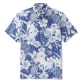 thumbnail image 1 of YIUME Hawaiian Shirt for Men Cotton Button-up Short Sleeve Pineapple and Hibiscus Blossom Tropical Shirts, 1 of 10