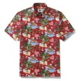 thumbnail image 1 of YIUME Men's Hawaiian Shirt Christmas Santa's Seaside Stop Print Cotton Button-down Short Sleeve Aloha Shirt, 1 of 8