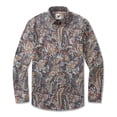 thumbnail image 1 of YIUME Men's Hawaiian Shirt Scroll Pattern Print Cotton Button-down Long Sleeve Aloha Shirt, 1 of 7