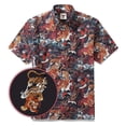 thumbnail image 1 of YIUME Men's Hawaiian Shirt Tiger in the Mist 1950s Vintage Cotton Short Sleeve Aloha Shirt, 1 of 9