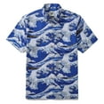 thumbnail image 1 of YIUME Mens Casual Beach Shirt Ocean Waves Japanese Hawaiian Shirt Short Sleeve, 1 of 6