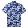 thumbnail image 1 of YIUME Mens Casual Beach Shirt Ocean Waves Japanese Hawaiian Shirt Short Sleeve, 1 of 9