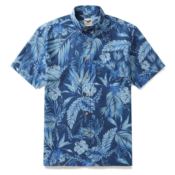 YIUME Mens Vintage Hawaiian Shirt 1920s Tropical Shirt Short Sleeve Button Up Shirt