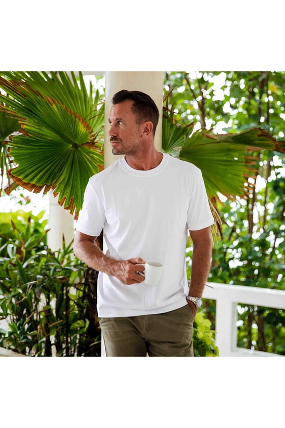 Stain-proof Crew Neck White Short Sleeve Tee