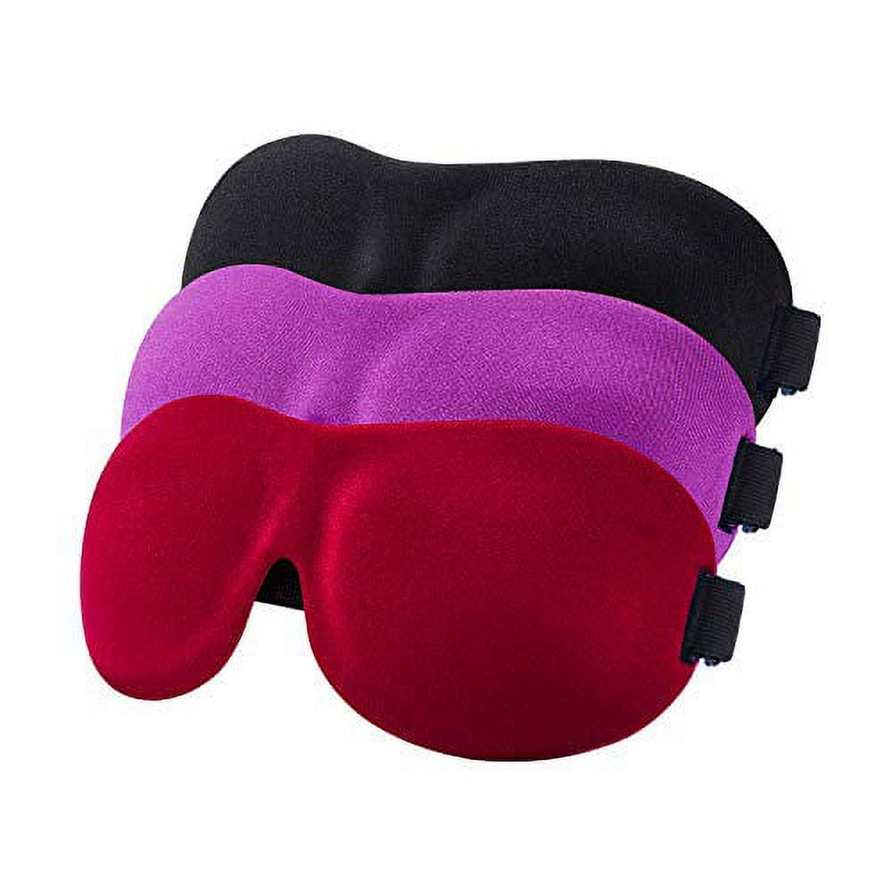 YIVIEW Sleep Mask Pack of 3, Upgrade 100 Light Blocking 3D Eye Masks