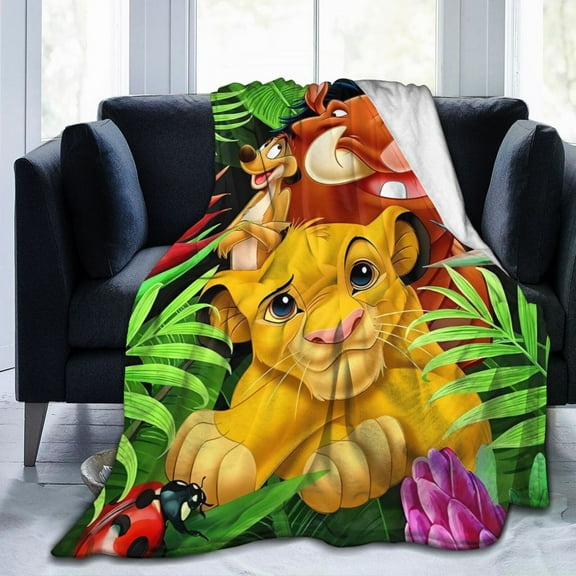 YIVIOYIL Cartoon Lion King Throw Blanket Soft Lightweight Cozy Flannel Warm Bed Blanket for Bedroom Living Couch All Seasons 50x40