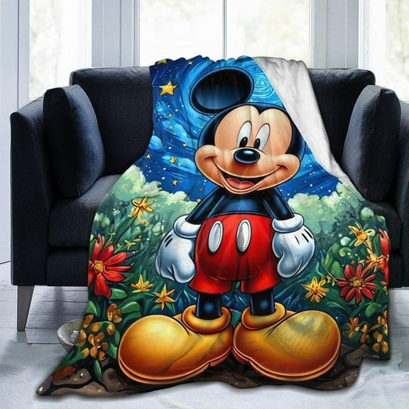 YIVIOYIL Cartoon Mick-ey Mouse Throw Blanket Soft Lightweight Cozy Flannel Warm Bed Blanket for Bedroom Living Couch All Seasons 60x50