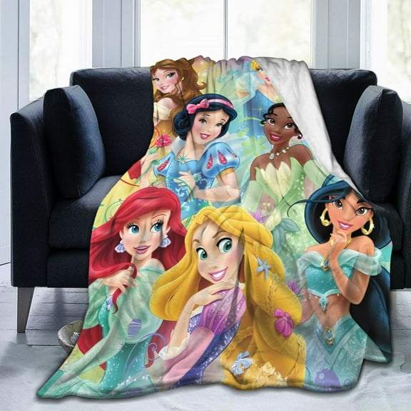 YIVIOYIL Cartoon Princess Throw Blanket Soft Lightweight Cozy Flannel Warm Bed Blanket for Bedroom Living Couch All Seasons 50x40
