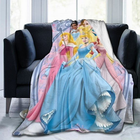 YIVIOYIL Cartoon Princess Throw Blanket Soft Lightweight Cozy Flannel Warm Bed Blanket for Bedroom Living Couch All Seasons 50x40