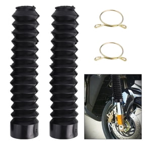 YIWEI 2 Pcs Motorcycle Front fork Boot fork Bellows off-Road Motor Black Rubber Boot Dust Cap 13 Section Shock Absorbing Dust Cover