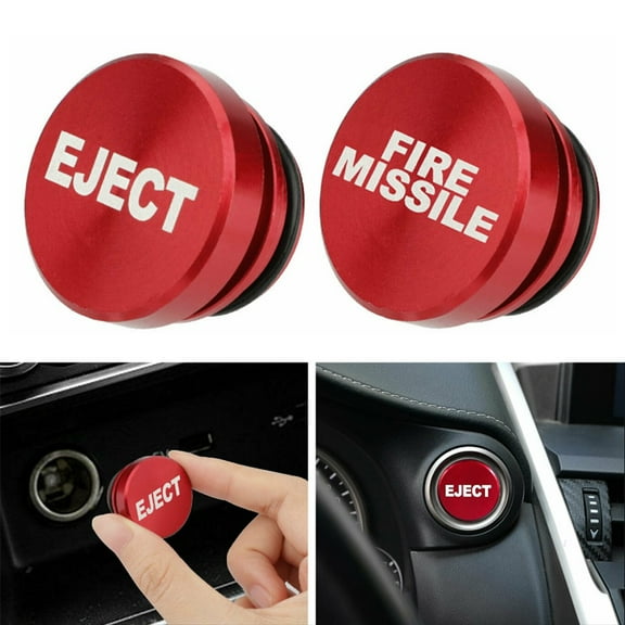 YIWEI 2Pcs Fire Missile Eject Button Car Cover Accessories Suitable for Vehicle Dashboards Crafted From Aluminum Alloy Material