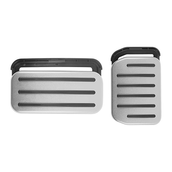 YIWEI Aluminum Alloy Anti-Slip Pedal Cover Set for Tesla Model Y 2020-2025 Juniper Refresh and Model 3 2017-2024, Sturdy Brake Accelerator Foot Rest Covers, Silver